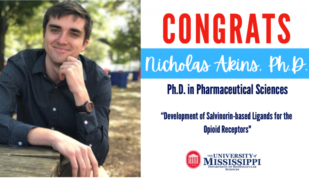 Infor graphic congratulating Nicholas Akins on a successful dissertation defense