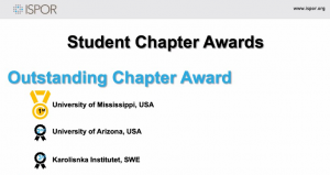Text graphic "Student Chapter Awards; Outstanding Chapter Award; 1st University of Mississippi, USA"